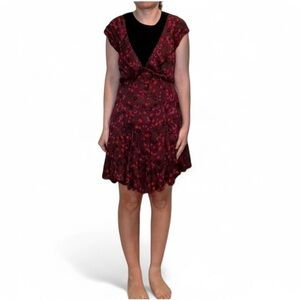 Free People It Takes Two Wrap dress Size XS. Purple/brown with red flowers.